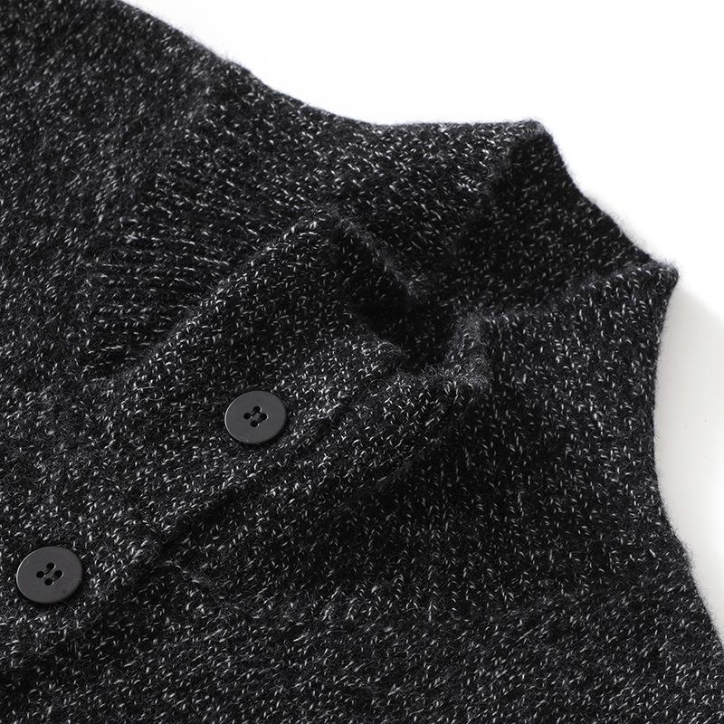 Lekasha Cashmere Sleeveless Half-High Neck Vest for Spring/Autumn - Women's Versatile Slimming Style