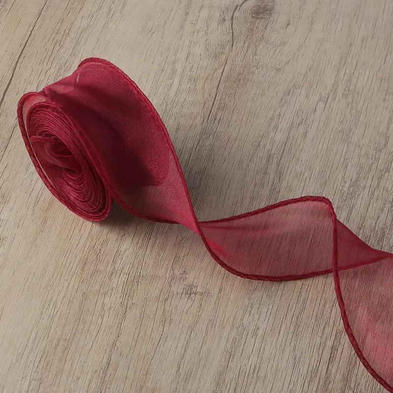 10yards Organza Ribbon Wavy Edge Fishtail Ribbon For DIY Bows Flower Bouquet Gifts Packaging Wedding Party Decor Craft Supplies