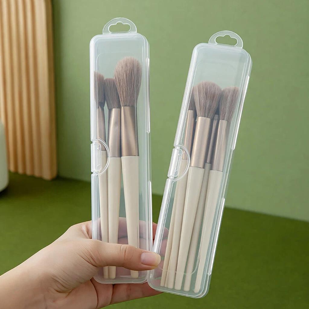 Tragbarer Make-up-Pinsel-Organizer Kunststoff-Kosmetik-Aufbewahrungsbox Mit Staubdichtem Deckel Reise Klar Lippenstift Eyeliner Aufbewahrungskoffer