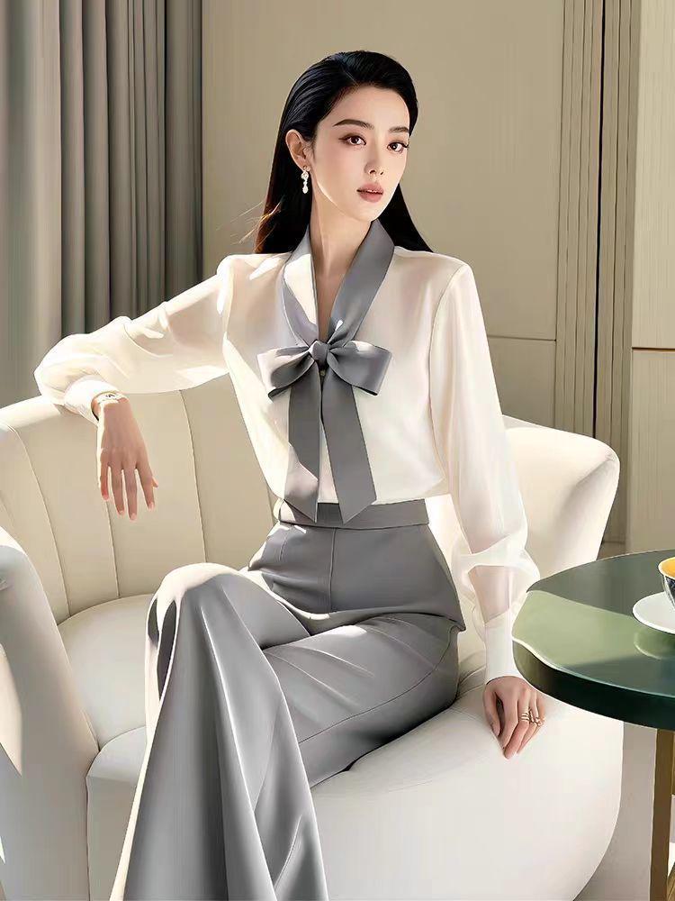 

Осенняя мода: Роскошный костюмный набор в стиле богини высокого класса (Топ и брюки) XL [125-140 lbs]