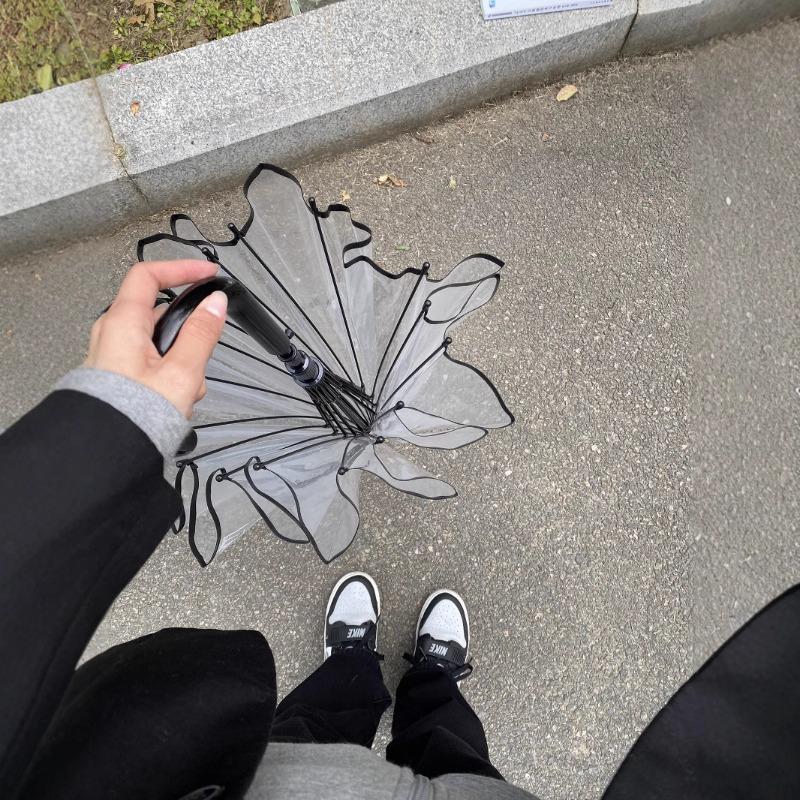 Explosive Element Transparent Umbrella Umbrella Simple Fresh Gift 16 Bone Long Handle