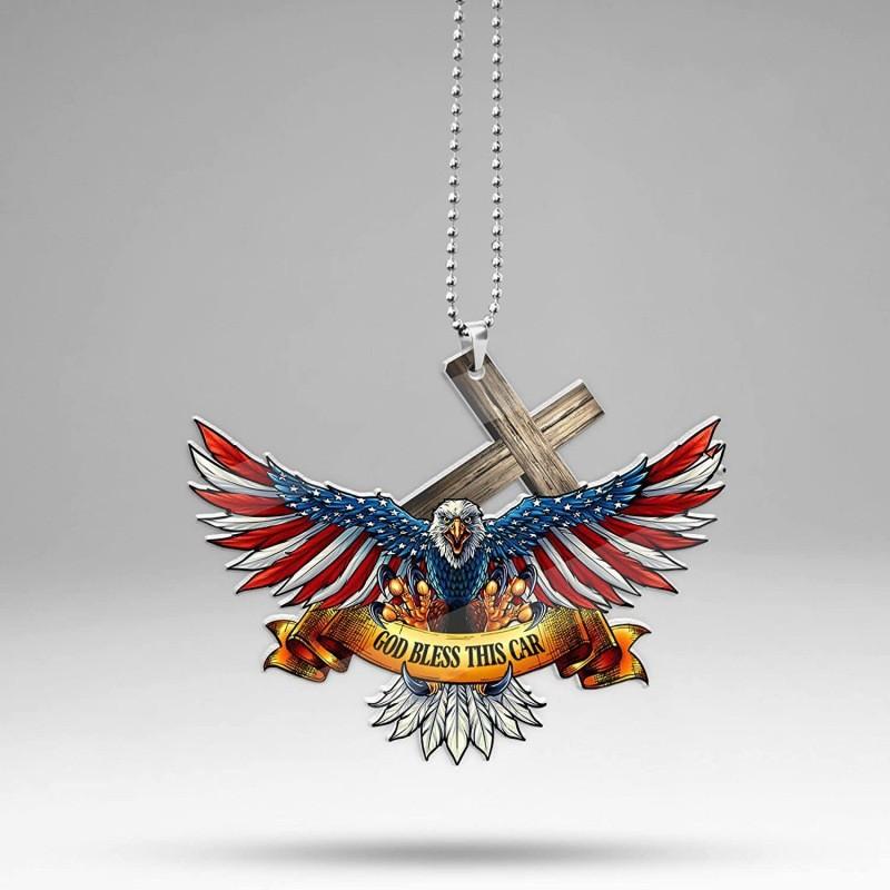 Eyecatching American Acrylic Eagle Flag Car Ornament Colorful Hangings For Home Decor