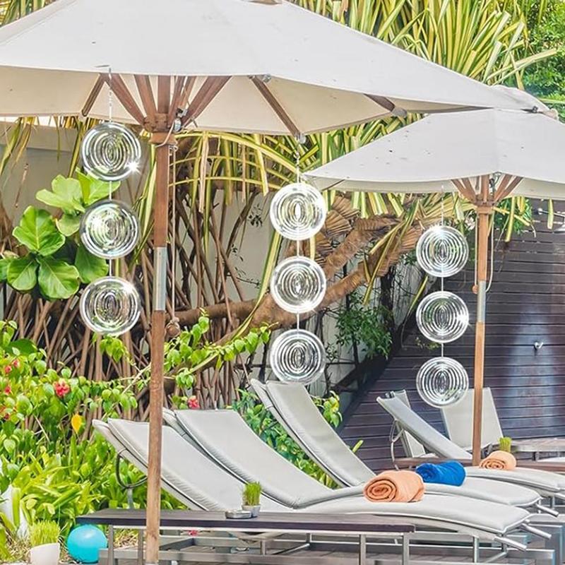 Ornamental Wind Spinner Bird Repellent Wind Spinner Reflective Metal Bird Deterrent Wind Spinner Ornament for Outdoor for Farm