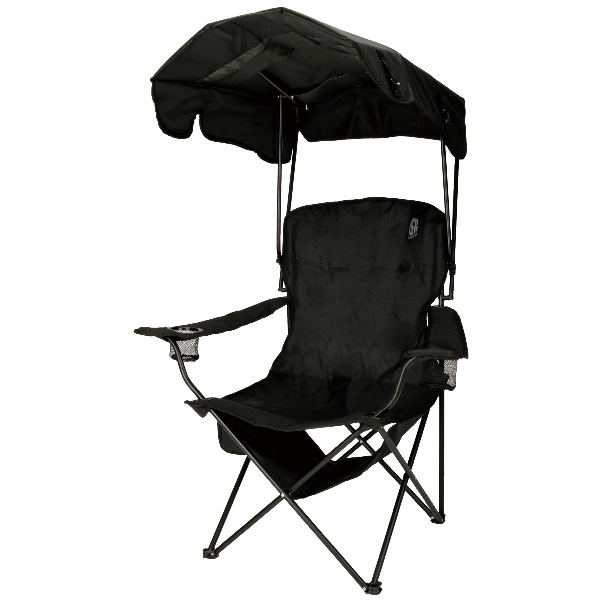 

Captain Stag Outdoor Chair with Shelf and Double Drink Visor, Holder, Black, CS+ (UC-1711) чёрный