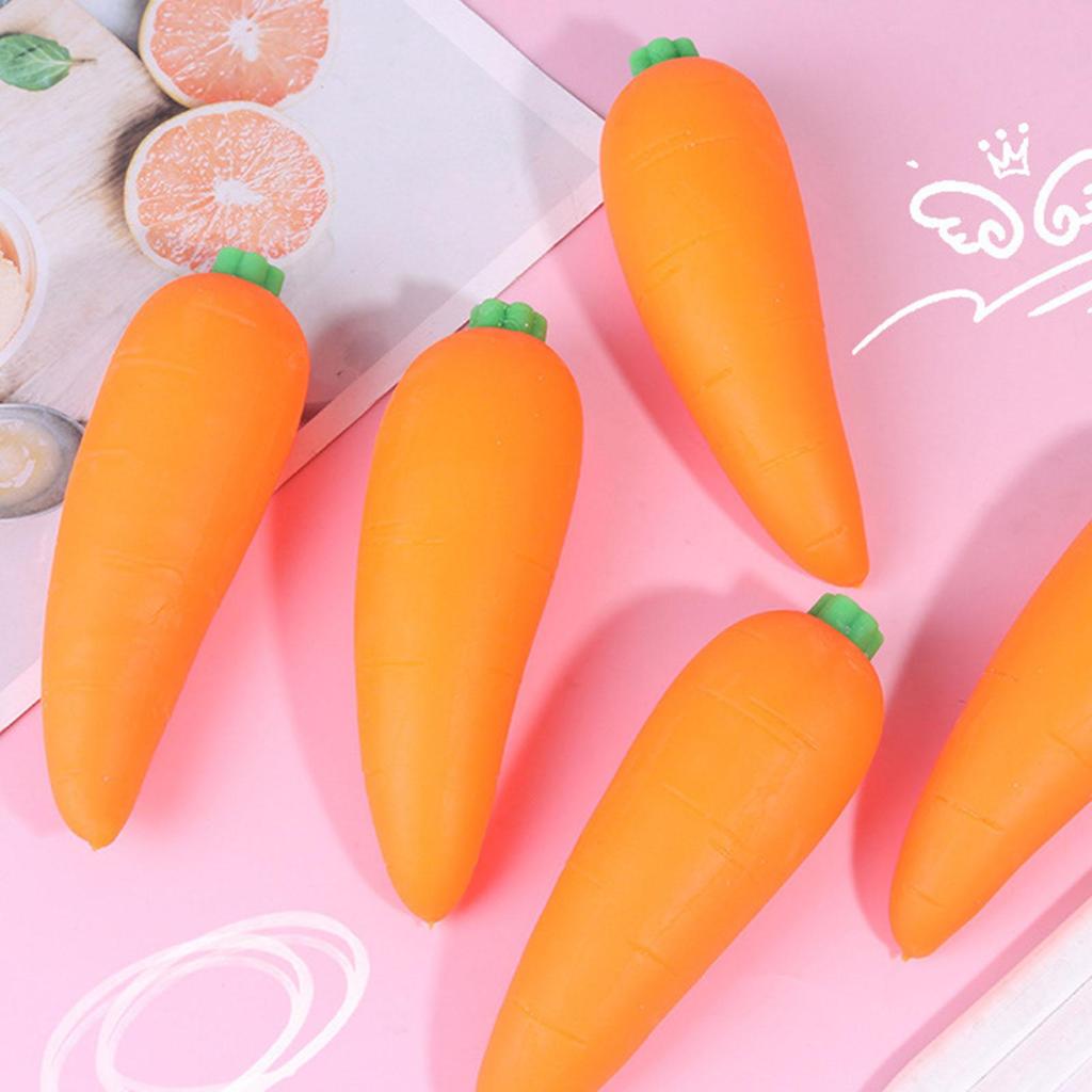 5.1 Inch Carrot Shaped Squeeze Sensory Toy Novelty Stress Relief Toy for Kids Home School Classroom Dorm Travel Party Favors
