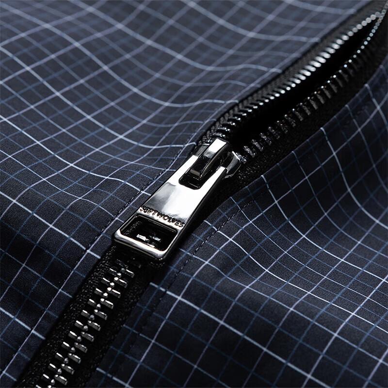 Qipilang Men's Business Casual Plaid Bomber Jacket