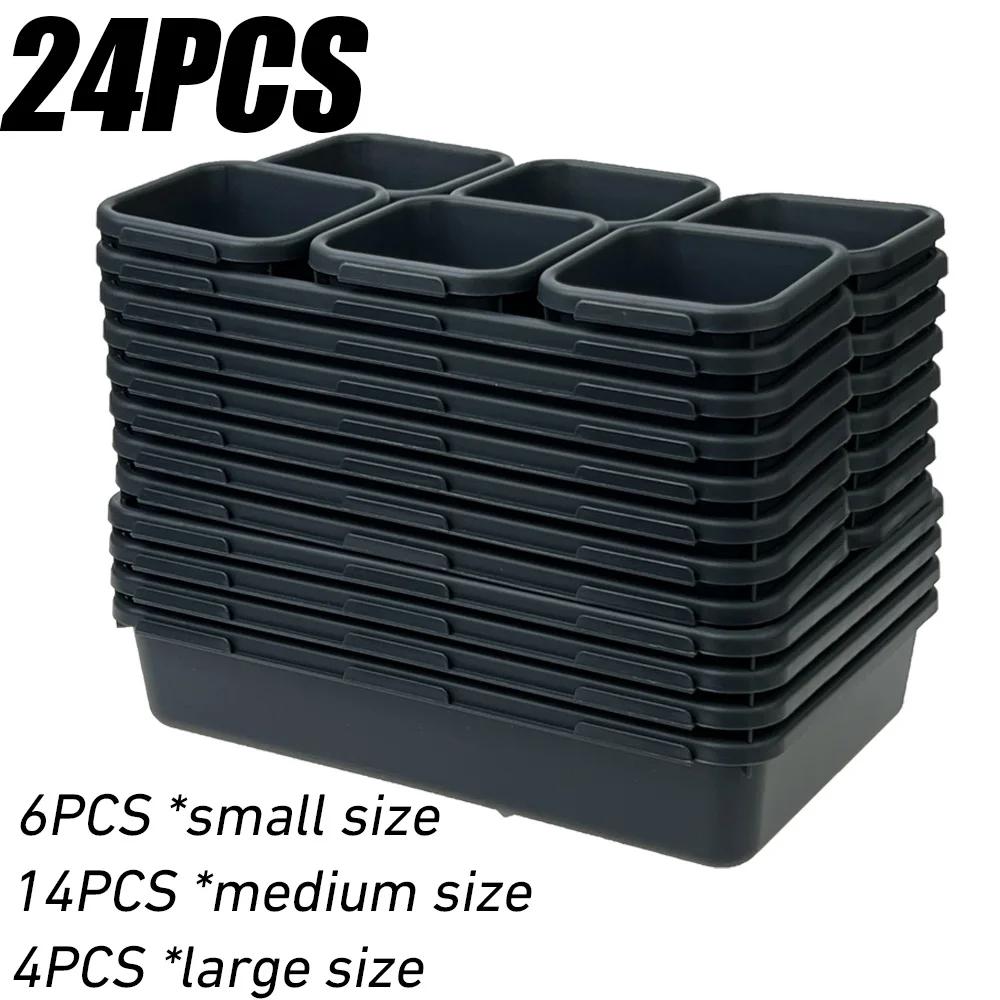 8/22/32pcs Tool Organizer Box Tray Dividers Set Workbench Cabinet Bins Tool Chest Drawer Organization Garage Hardware Tool Tray