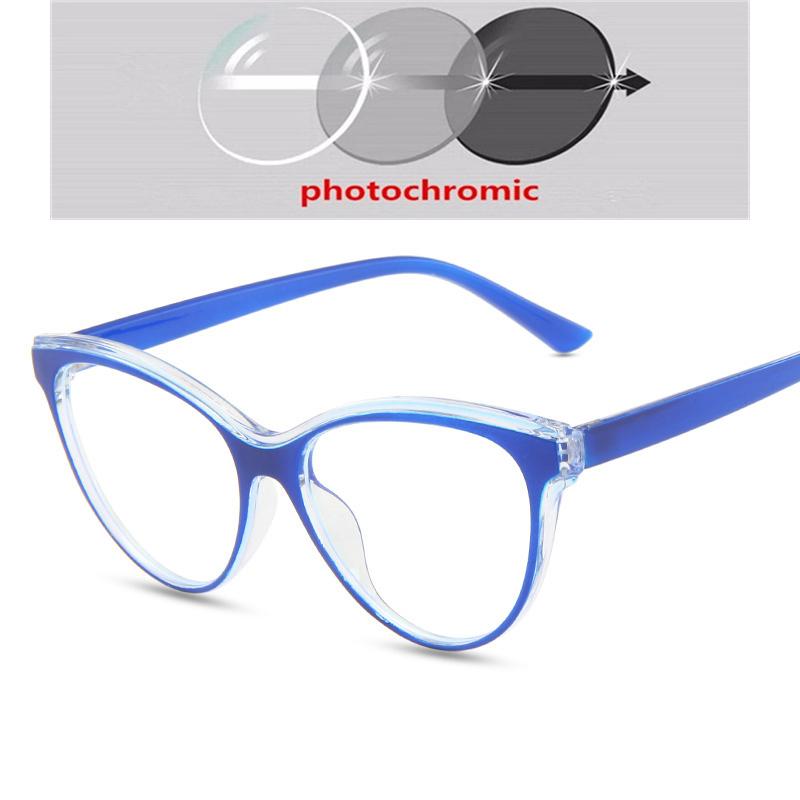 Blue Light Blocker Cat Eye Prescription Glasses For The Nearsighted Student Short-Sight Eyewear Diopter 0 -0.5 -0.75 To -6.0