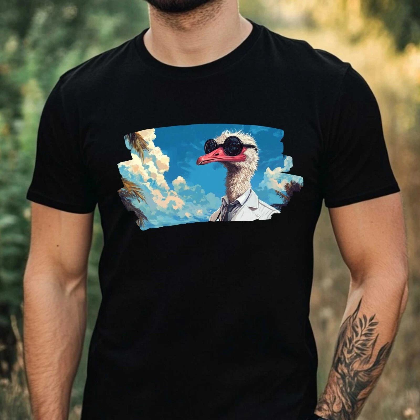 T-Shirt Herren Strauß als Arzt Motiv Baumwolle Größe XS bis 5XL XS