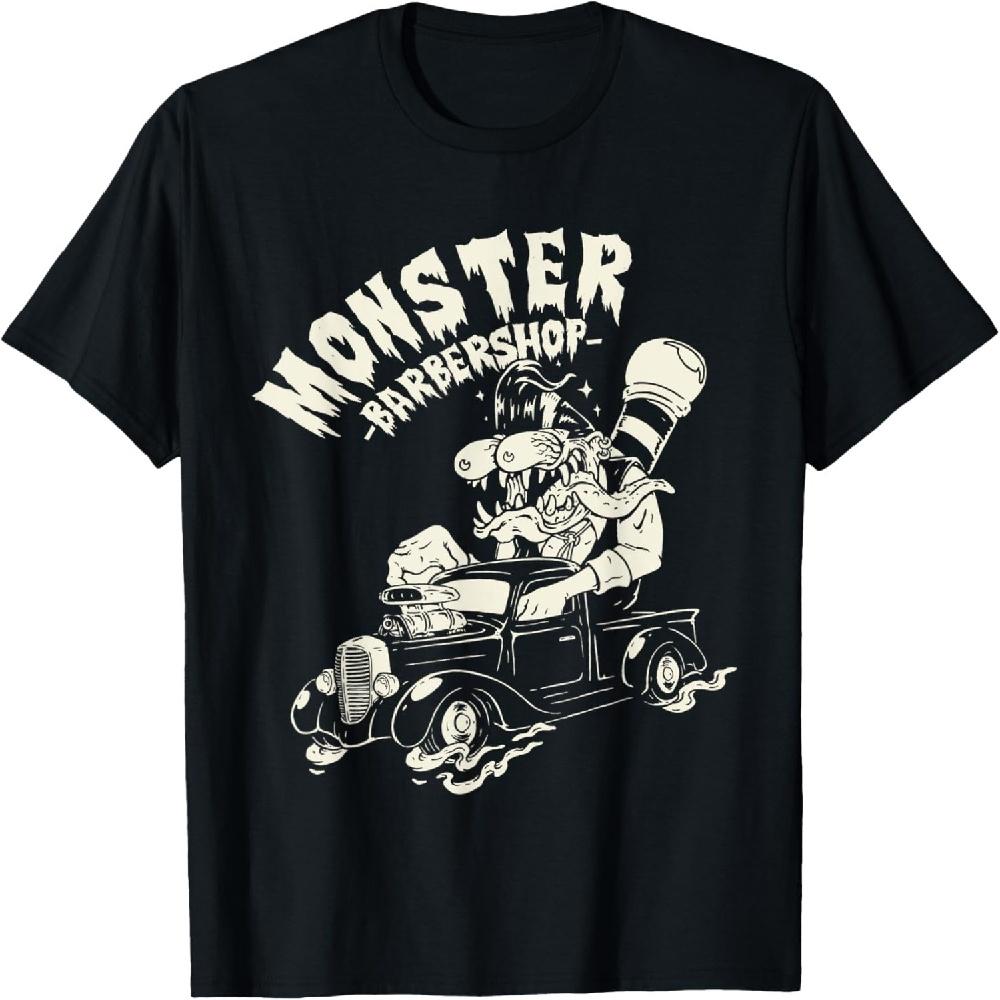 Ужасы Арт - Ratfink Monster Парикмахерская - Психобилли Панк Футболка S