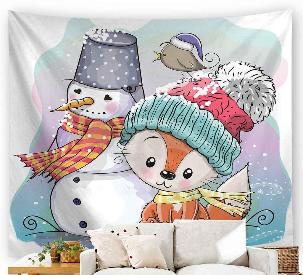 Cross-border Hanging Cloth Foreign Trade Amazon Christmas Printed Tapestry