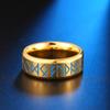 Men Titanium Steel Ring Engrave Gold Luminous Fashionable Glossy 18.2mm Inner Diameter Ring