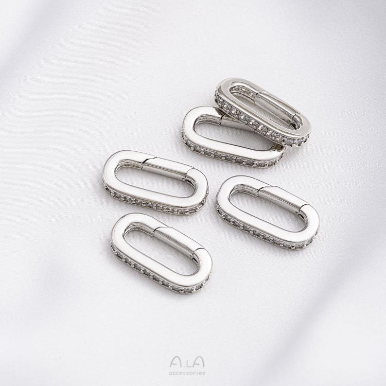 Овальный пружинный замок из золота 14 карат: Сохраняющий цвет DIY Жемчужная цепочка Застежка-лобстер Аксессуар