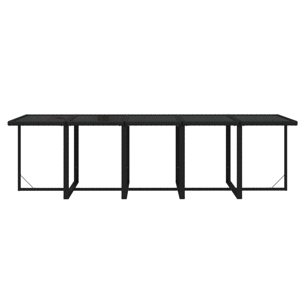 Vidaxl 11-Cz. Garden Furniture Set With Cushions, Poly Rattan, Black