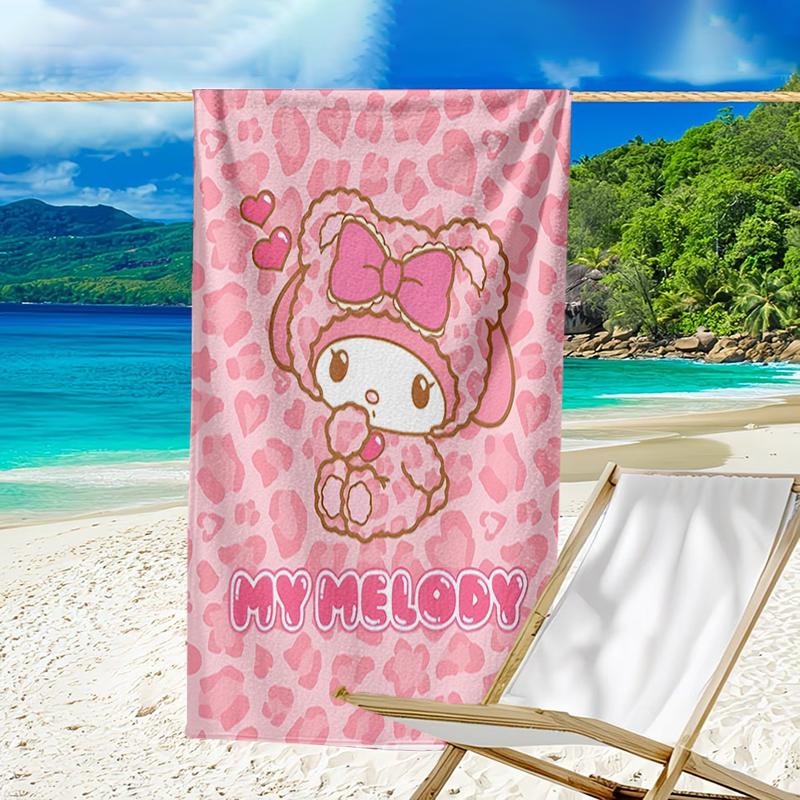 Proof Beach Towel with a Sanrio My Melody2 Pattern - Soft,absorbent,quick-drying,machine Washable - Perfect for Swimming,camping,bathing