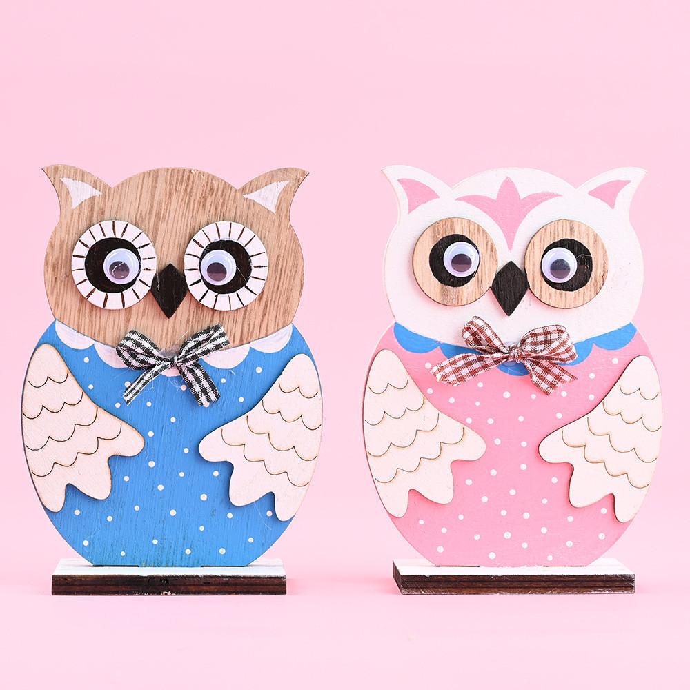 Eye-catching Wooden Owl Decor In Bright Colors Ideal For Easter Celebrations And Festive Decorations