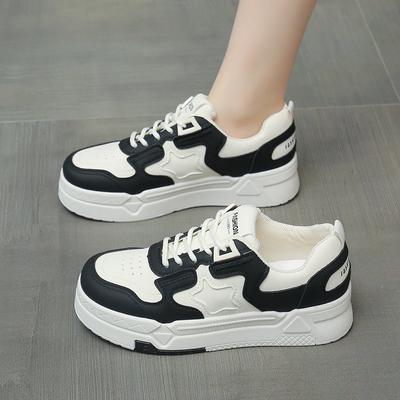 Board-Schuhe Herbst und Winter neu Star Farbabstimmung Trend Plateau Freizeitschuhe College-Stil vielseitige Sportschuhe Damen