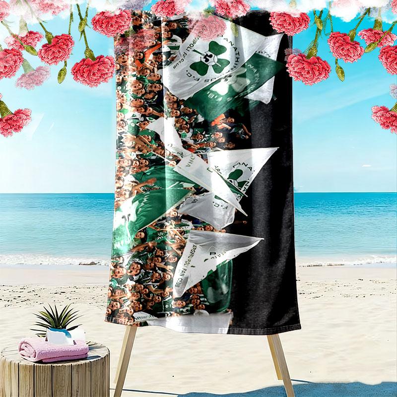 Panathinaikos FC Print Strandtuch, Großes Weiches Schnelltrocknendes Handtuch für Strand Camping Schwimmen