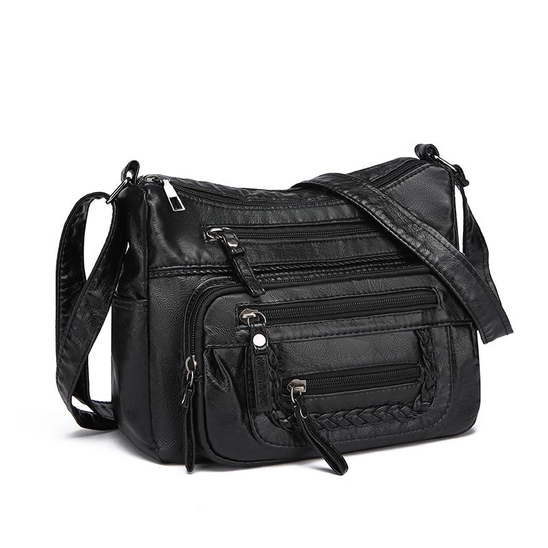 Damentasche Weiche Leder Mehrschichtige Schulter Umhängetasche Muttertasche