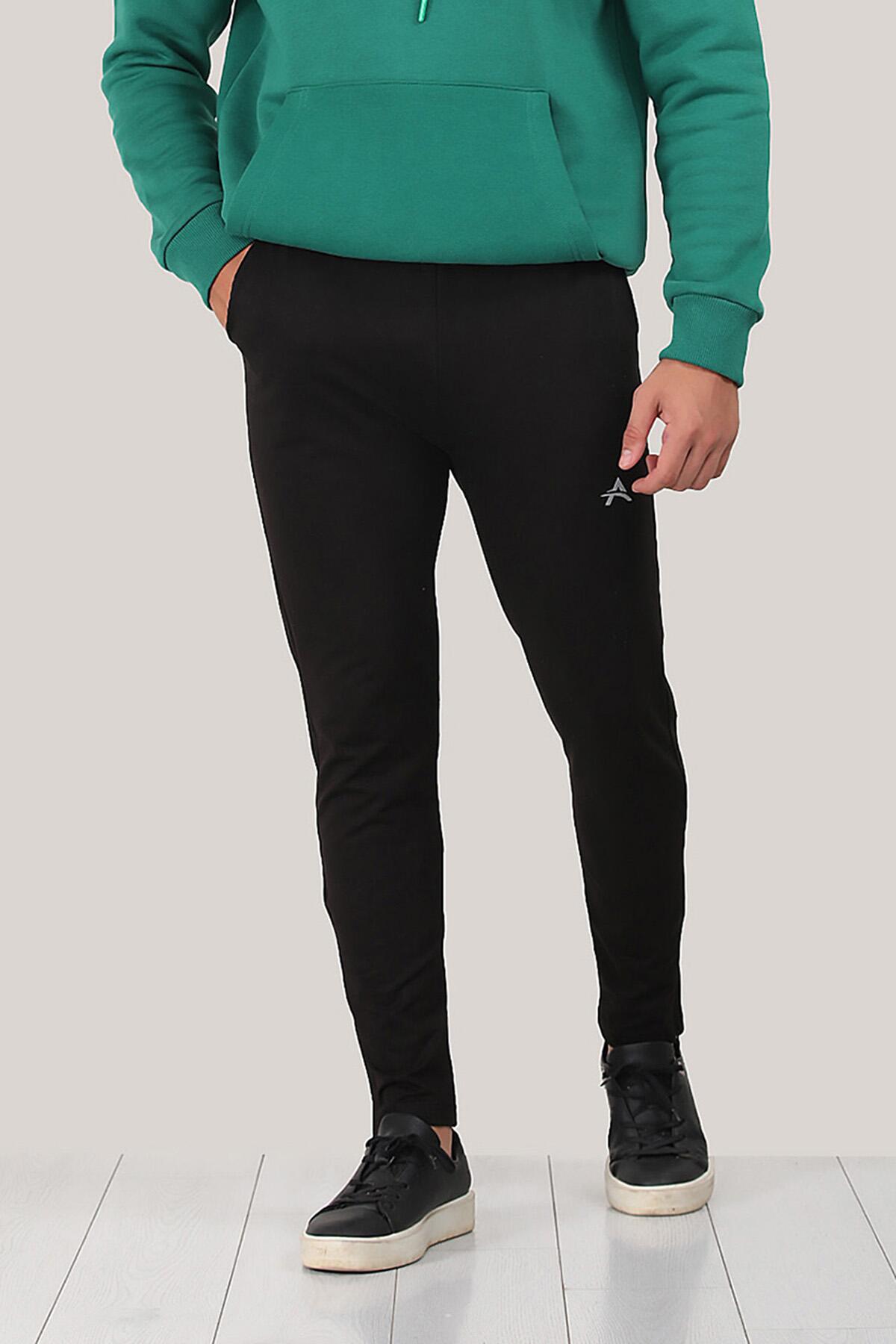 

Men s Zippered Tracksuit Bottoms L чёрный