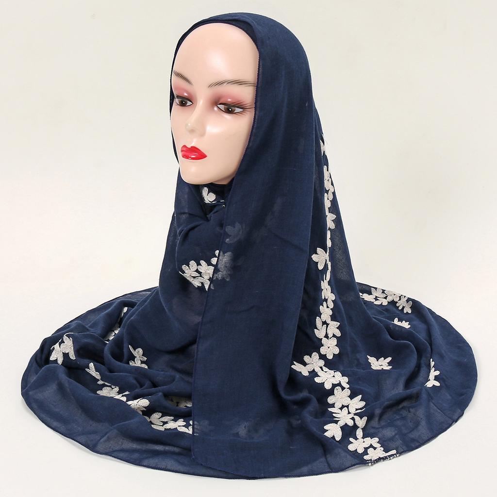 180*80cm Boho Cotton Scarf for Women Lightweight Floral Fashion Flower Scarves Cotton Feeling Shawl Wrap