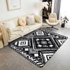 Southwestern Area Rug Polyester Geometric Living Room Rugs Bedroom Tribal Decor Carpet Geometric Indoor Floor Mat Black White