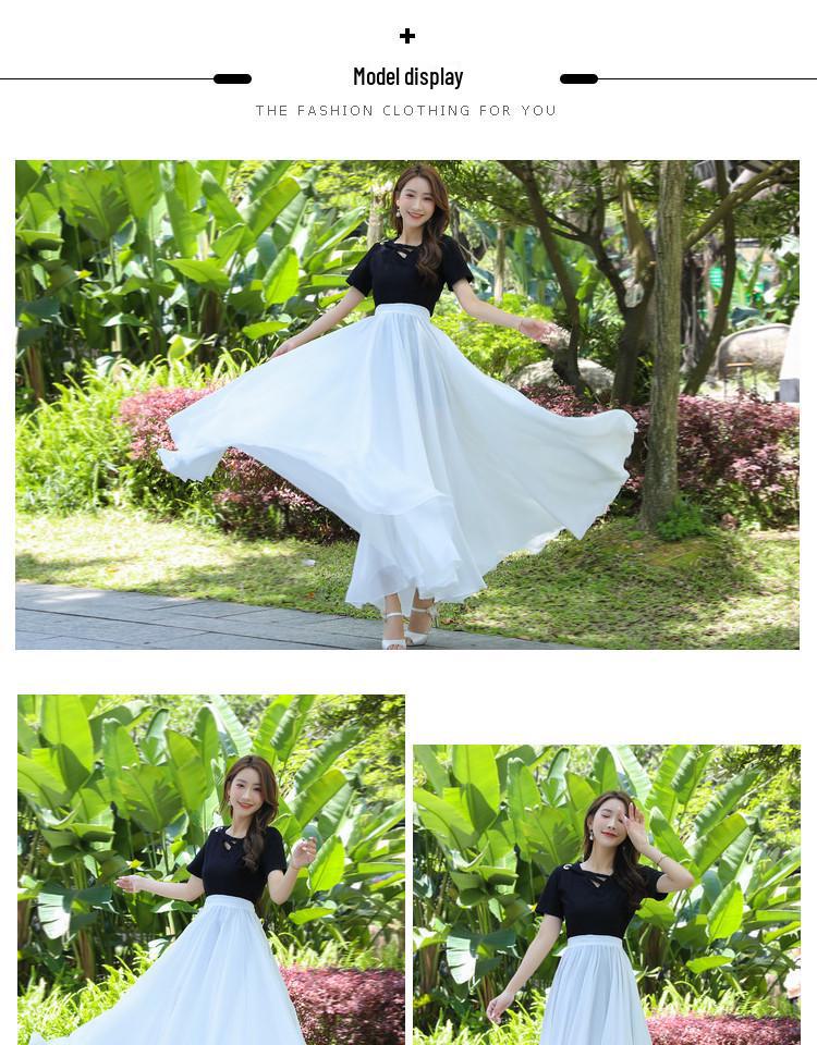 Elegantná šifónová swingová sukňa A-linie so 720-stupňovým vzorom pre moderný tanec a tanec Xinjiang