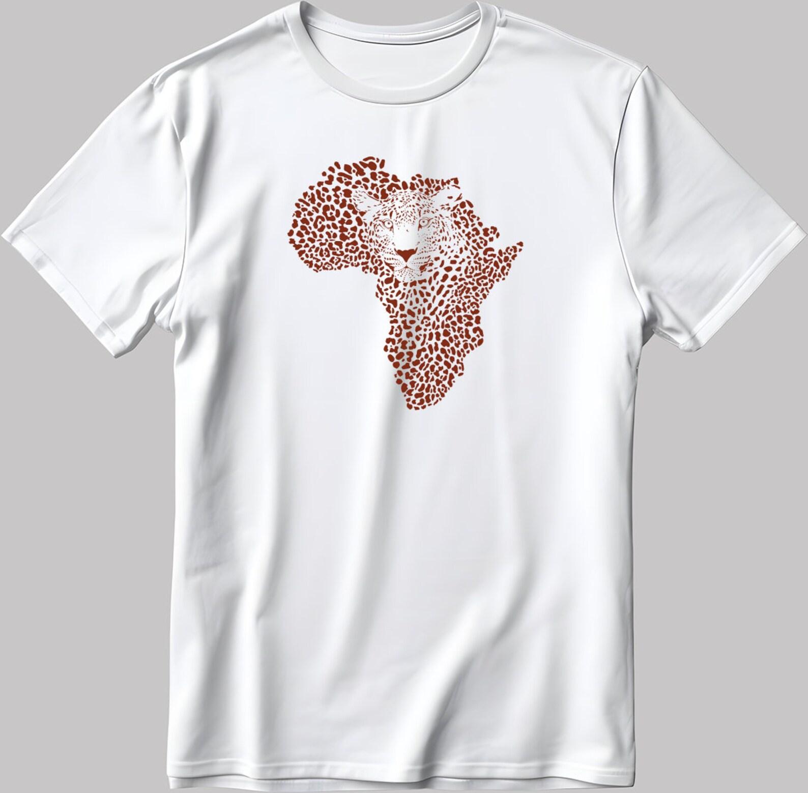 Leopard Face Figure Short Sleeve White-Black Men s / Women s T-Shirt F407 4XL