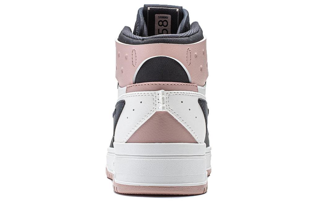 Li Ning Mountain Origin 2.0 Slip Resistant Abrasion Resistant High Top Skateboard Shoes Women's Dark Blue White Pink AGCT346-5