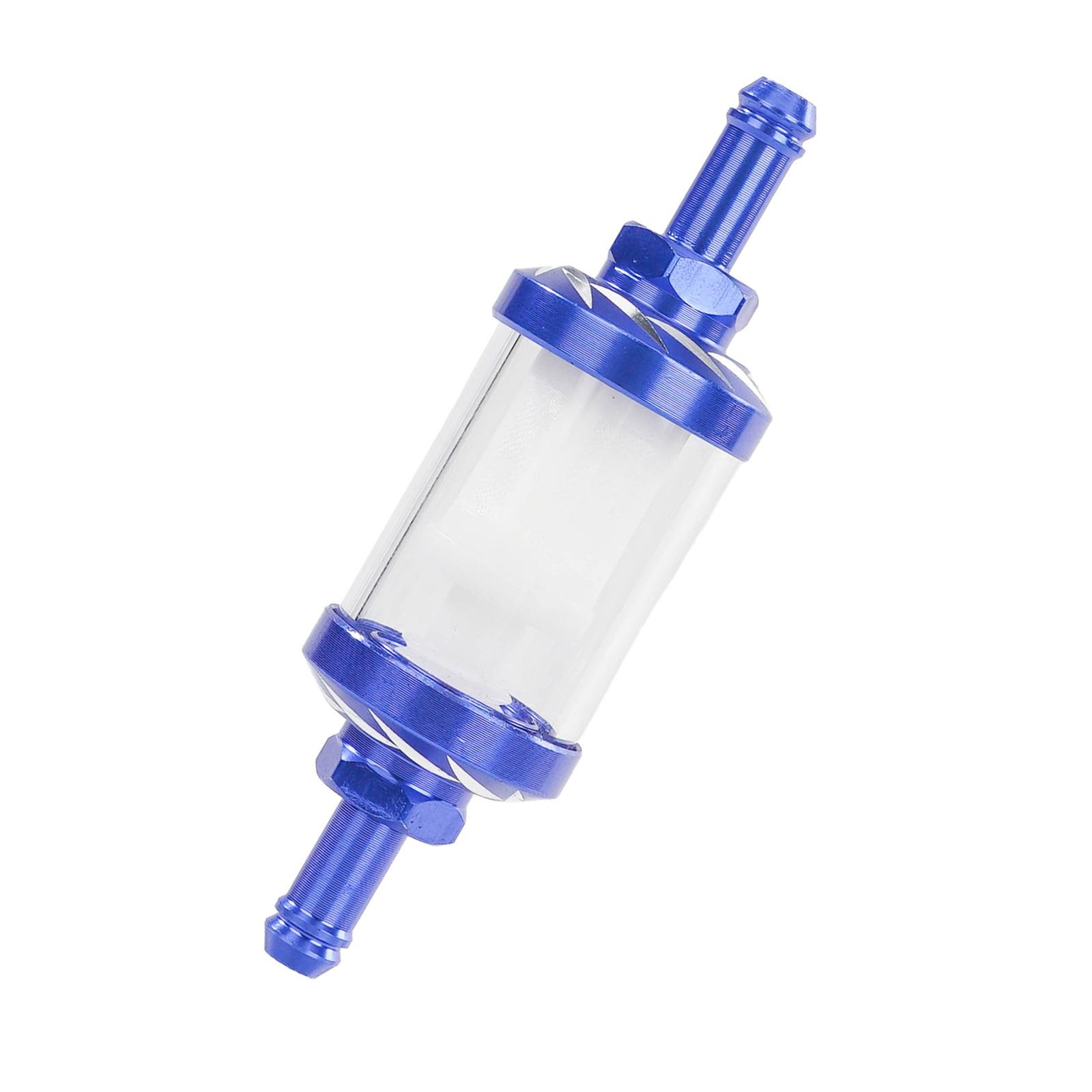 

Universal Motorcycle Fuel Filter - High Aluminum Glass Fuel Cleaner For Motorbike, Scooter, ATV, Dirt Bike - Multiple Colors Available One Size синій