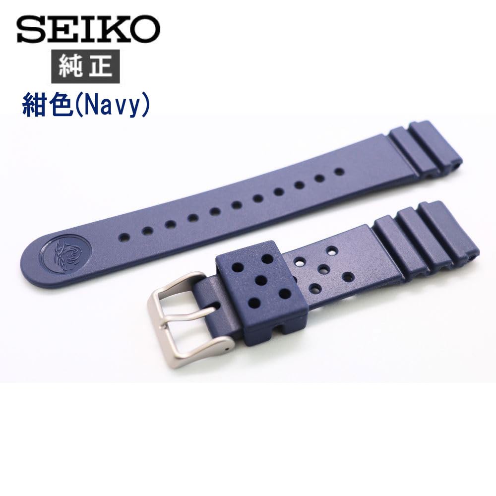 22mm Urethane Genuine Watch Replacement Navy RS04K22NY2 Set with Watch Cleaning Cloth and Simple Instruction Manual [Seiko] Band/Strap Diver's