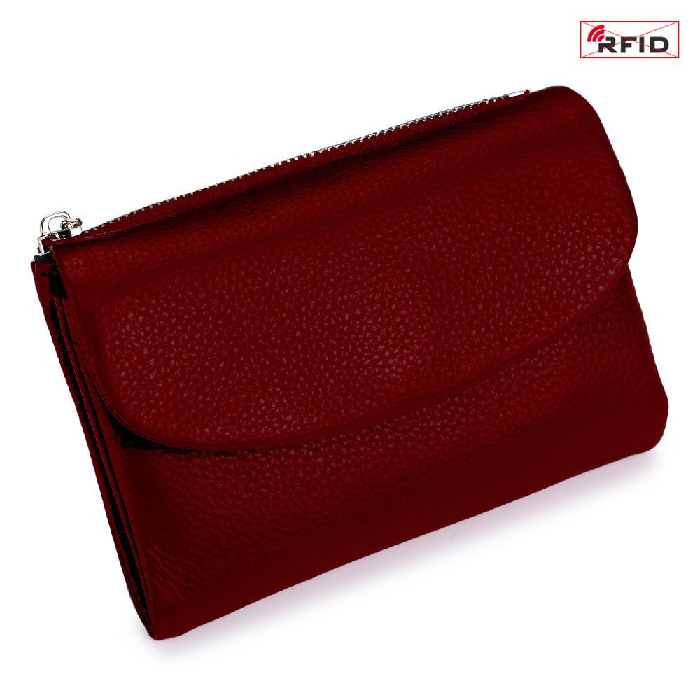 Damen Echtleder High-End Kurze Geldbörse - Weiches Rindsleder, Diebstahlsicher, Großes Fassungsvermögen