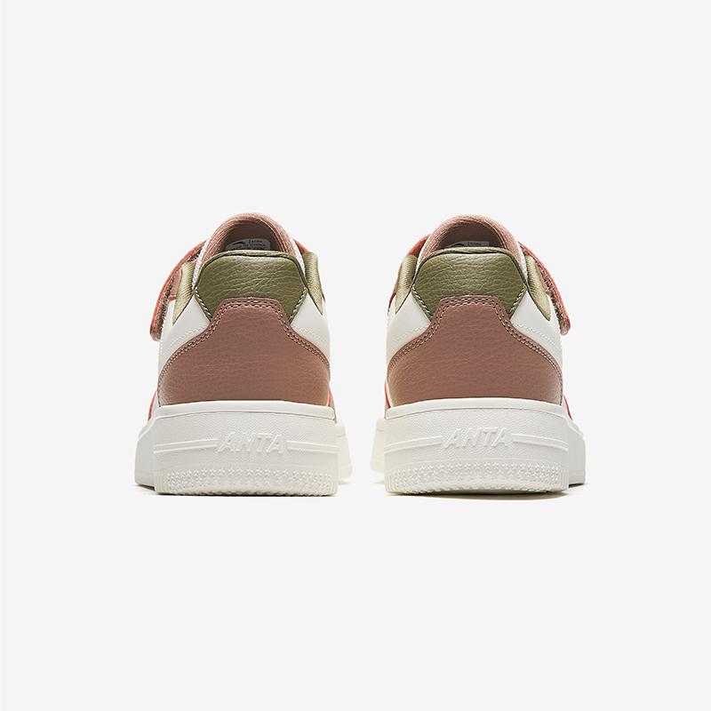 Anta Fashionable Comfortable Wear-Resistant Lightweight Shock-Absorbing Non-Slip Low-Top Kids Skate Shoes Kids Sneakers White Brown Green A22448088-5