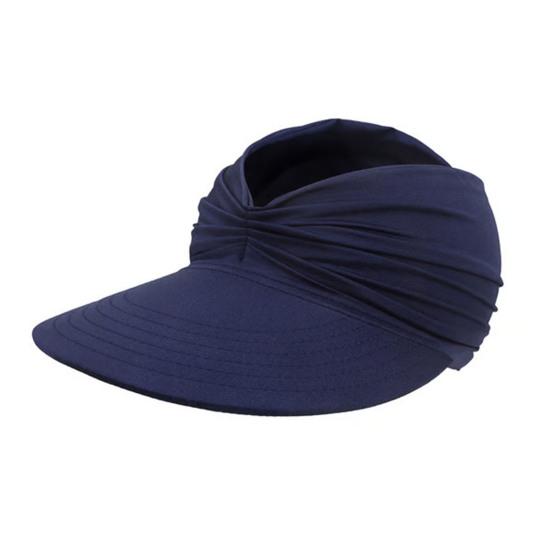 Women Sun Hat Empty Top Design Elastic Band UV Protection Hat with Ponytail Holes Outdoor Exercise Hat