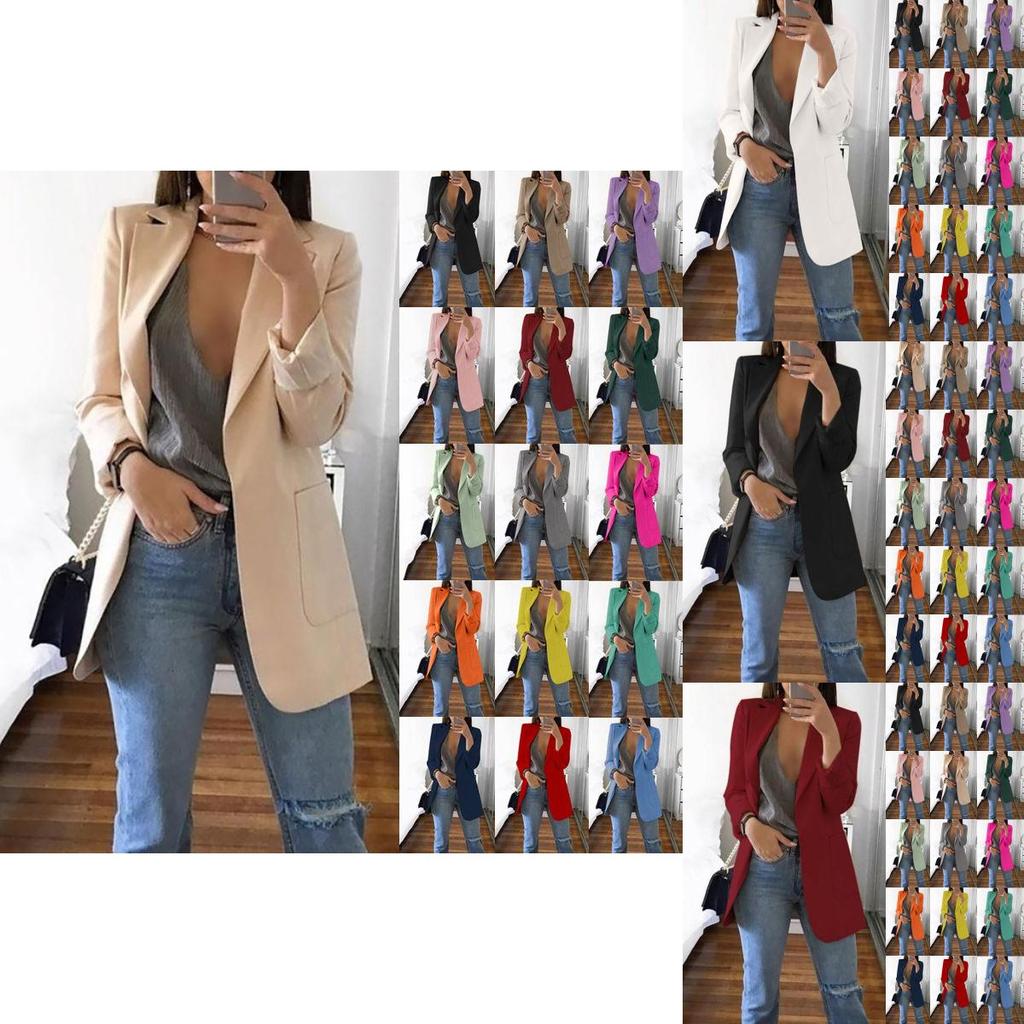 Stylish Women's Blazer Slim Fit Work Ol Jacket Long Sleeve Plus Size Coat For Office Wear