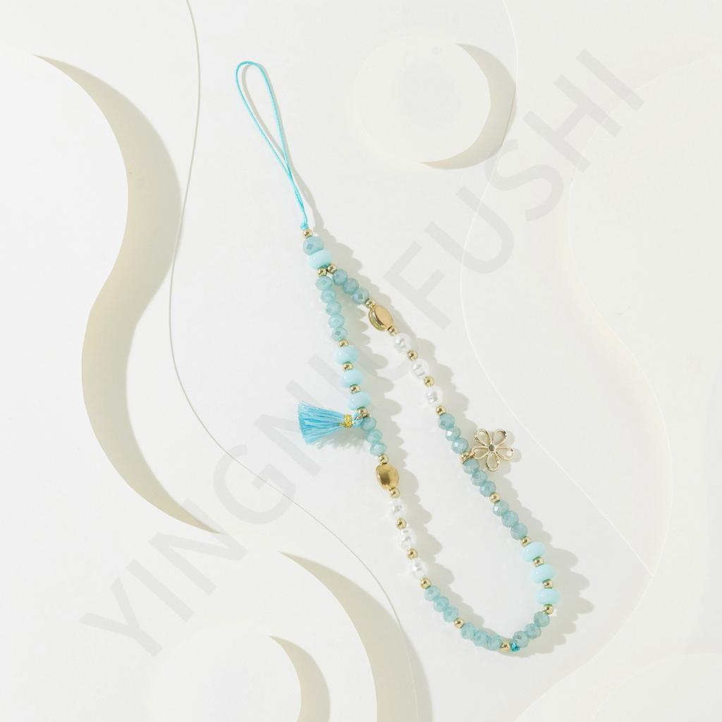 New color mobile phone lanyard ins fashionable fringed beaded mobile phone chain pro mobile phone case lanyard lanyard