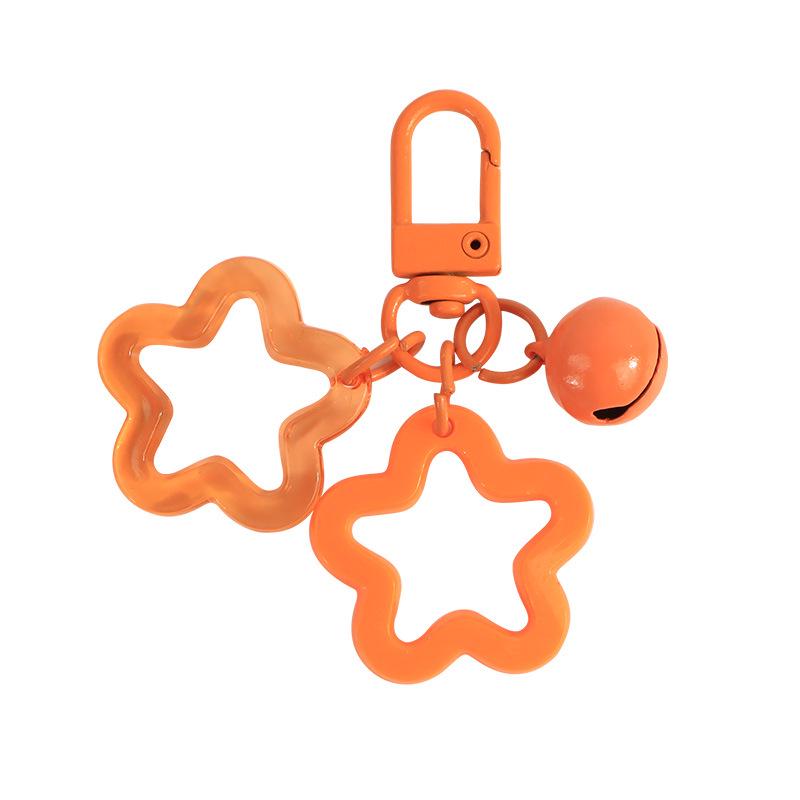 Vibrant Acrylic Star Keychain Pendant with Bell - Cute Earphone Case Accessory