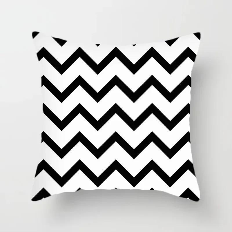 Black and white classic pillowcase polka dot stripes geometric pattern cushion simple modern style sofa decoration pillow