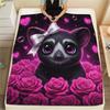 1PC Gothic Kawaii Print Flannel Blanket, High quality Comfortable for All Seasons, Home Decor, Warmth and Comfort, Perfect for Christmas Gifts