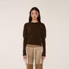 Soltipebeul Stripe Puff Knit Top [Brown]