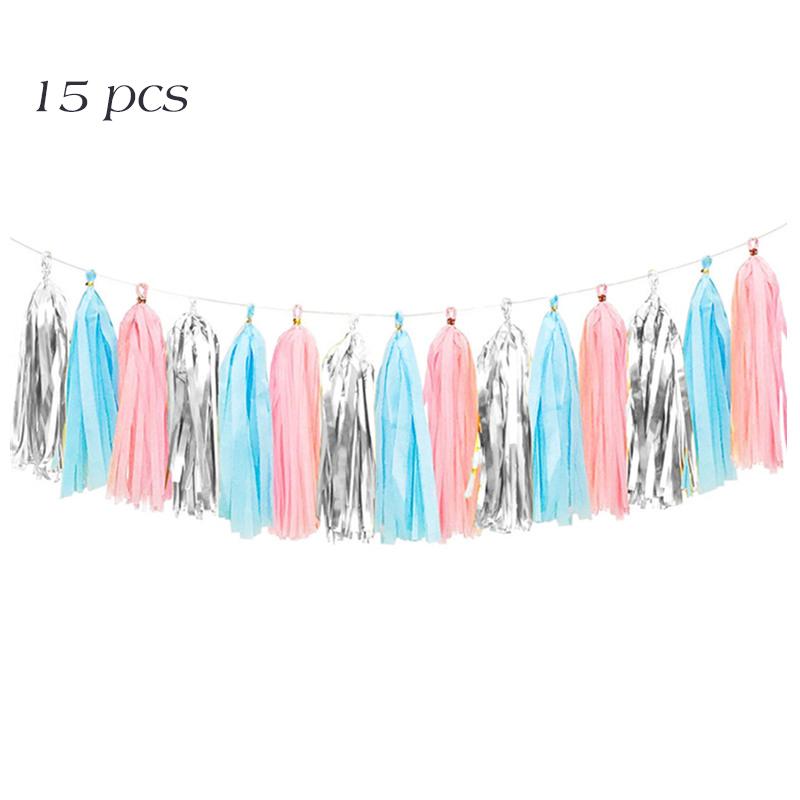 Wedding Party Decoration Color Paper Tassel Garland Bride To Be Birthday Decor Baby Shower Girl Slingers Mermaid Party Supplies