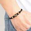 Hot Stainless Steel Geometric Bead Soccer Leather Woven Bracelet Unisex Trendy Fashion Charm Versatile Sports Jewelry Gift