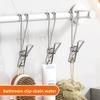 Stainless Steel Small Wire Clamp Hook with Hanging Bathroom Multi-functional Windproof Clothes Drying Rack and Storage Sock Drying Clamp