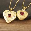 Nidin Light Luxury 3 Styles Sparkling Zircon Heart Pendant Necklace Vintage Romantic Love Jewelry Gift For Women Girlfriend Wife
