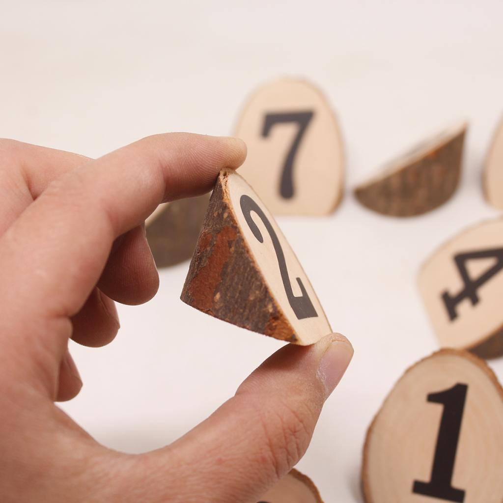 10 Pcs Wooden Round Log Holder Place for Photo Card Holder with Clip for Parents