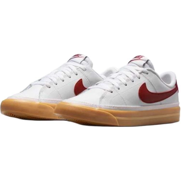 Nike Court Legacy GS Bianco Rosso Squadra Gomma Sneakers per Bambini Giallo Gomma DA5380-132