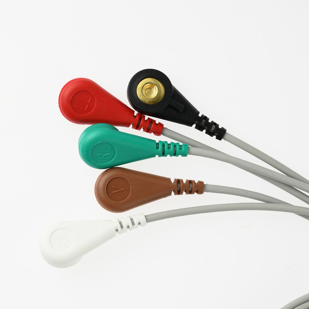 Compatible with PH*I*LI*PS Cable 3/5-Channel Snap/Clip, Replacement ECG Lead Wires Cable Adapter, Use for Companion ECG Trunk Cable