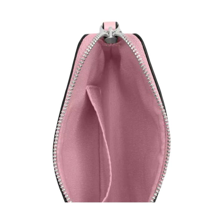 Coach Heart-Shaped Pendant Silver Metal Finish Patent Leather Wallet Women Wallet Pink CDF04-SVPK