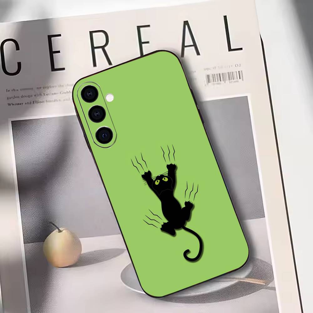 

Funny Cool Cat Silicone Phone Case For Samsung Galaxy A73,A72,A71,A70,A53,A52,A51,Others Soft Black Cover Samsung a41