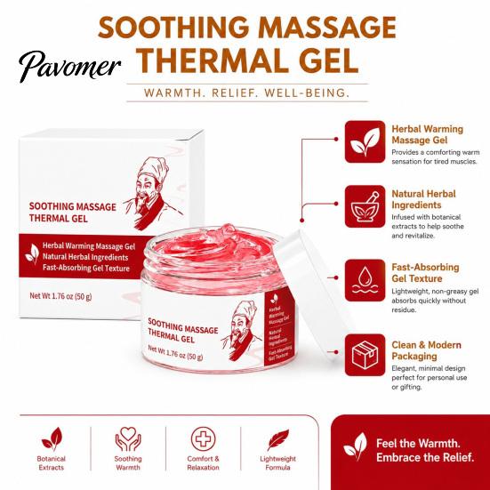 Deep Tissue Relaxation Gel 1/2Pcs Body Soothing Massage Thermal Gel, Natural Herbal Relaxing Cream, Firming & Smoothing Skin Moisturizer Care